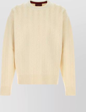 Gucci long sleeve cable knit crew neck sweater