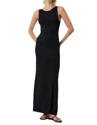 Majestic Filatures Soft Touch Boatneck Tank Maxi Dress In Black