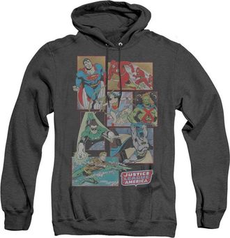 Gildan DC Comics Justice League Boxes Adult Heather Hoodie / Hooded Sweatshirt