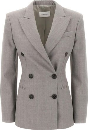 ARMARIUM Double-breasted blazer met gekerfde revers - Dames - Blazers - Grijs - 2XS - Wol - Jassen