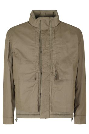 K-Way Short High-Collar Jacket With Zippered Pockets And Adjustable Cuffs