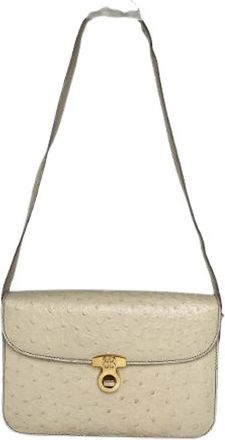 Balenciaga Pre-owned Vintage Cross Body Bag - Dames - Vintage Schoudertas - Beige - ONE Size - Leer - Vintage