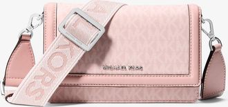 Michael Kors Jet Set Small Signature Logo Print Woven Smartphone Crossbody Bag