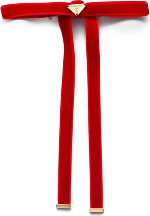 Prada Fermaglio in velluto - Rosso