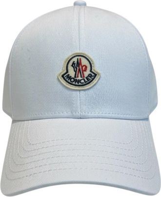 Moncler Monogram Baseball Cap - Heren - Petten - Wit - ONE Size - Katoen - Accessoires