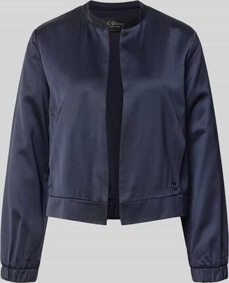 s.Oliver Black Label Slim Fit Blazer aus Viskose-Mix in Marine, Gr&ouml;&szlig;e 34