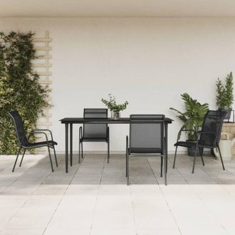 vidaXL Furniture Limited - Set da Pranzo da Giardino 5 pz Nero in