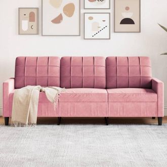 vidaXL Divano a 3 Posti rosa 180 cm in Velluto - Vidaxl