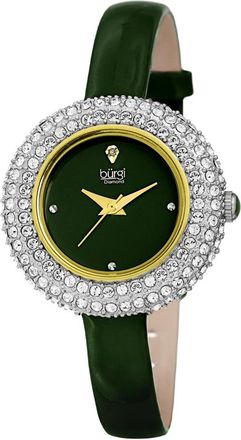 Bürgi Quartz Diamond Green Dial Ladies Watch BUR195GN