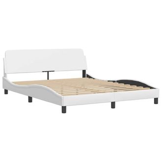 vidaXL Vidaxl - Estructura De Cama Sin Colch&oacute;n Cuero Sint&eacute;tico Blanco 160x200cm