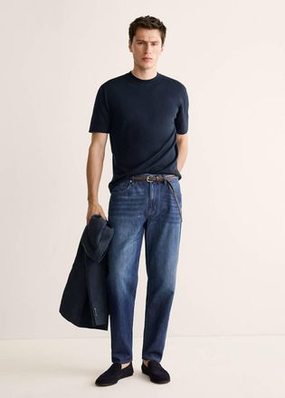 Mango Maglietta maglia sottile cotone navy - Uomo - XL - MANGO MAN