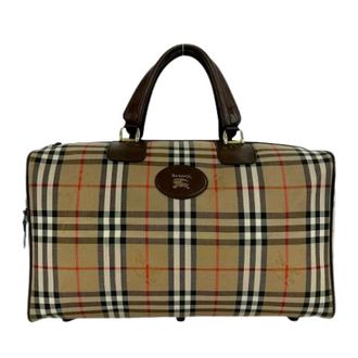 Burberry Pre-owned Leather Canvas Boston Bag - unisex - Burberry Vintage - Vintage Weekend Bags - Beige - ONE SIZE - Pre-owned