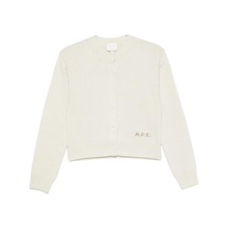 A.P.C. Fine Knit Cardigan - female - A.P.C. - Cardigans - Beige - XS - Knitwear