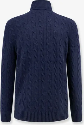 Polo Ralph Lauren Mens Turtleneck Sweater Blue Certified Wool