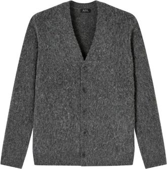 A.P.C. V-hals Vest - Heren - Vesten - Grijs - S - Wol - Truien & Vesten