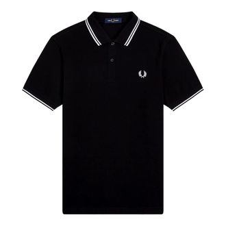 Fred Perry Polo Nero con Doppia Rigatura - - Tops - Uomo - Nero - XL