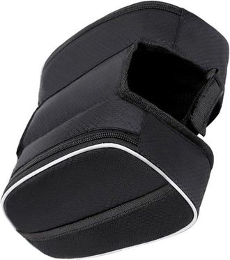 No Brand Bolsa Impermeable Para Cuadro De Bicicleta Con Cremallera, Bolsa Compacta Para Manillar De Bicicleta De Monta&ntilde;a Hecha De Material Negro Resistente, Ac