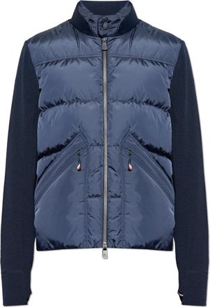 Moncler Gewatteerd Cardigan met Rits - Heren - Vesten - Blauw - L - Leer - Truien & Vesten