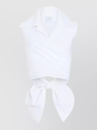 Patou sleeveless top tie detail cut out