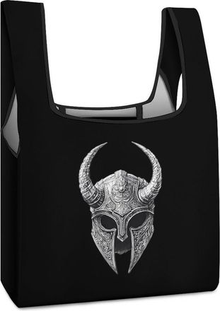 Generic Ancient Helmet Reusable Shopping Bags Lightweight Foldable Grocery Bag Polyester Washable Tote Bag