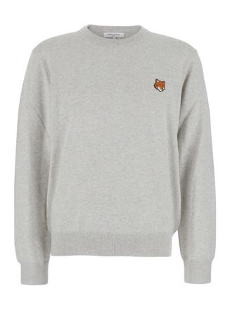 Maison Kitsun&eacute; Grey Crew Neck Sweater