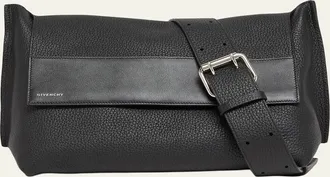 Givenchy Mens Leather Flap-Top Crossbody Bag