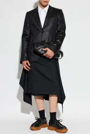 Alexander McQueen Pleated Skirt With An Asymmetric Cut, Mens, Black