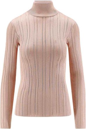 Elisabetta Franchi High neck shirt in metallic fabric
