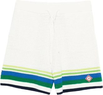 Casablanca Casual Shorts, male, White, Size: L Stripe Knitted Shorts