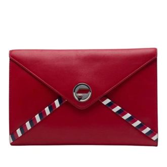 Chanel Pre-owned Vintage Clutch - Dames - Pre-owned - Rood - Maat: ONE Size Leer