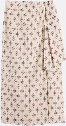 La Redoute Collections Bedrukte midi-wikkelrok met strik