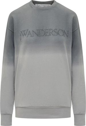 J.W.Anderson Logo Embroidery Gradient Sweatshirt - Dames - Sweatshirts - Grijs - 2XS - Katoen - Hoodies & sweatvesten