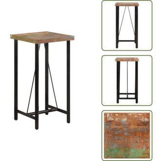 vidaXL Tavolo in legno di recupero - vidaXL Tavolino da Bar 55x55x107 cm Legno Massello di Recupero e Ferro - Tavolo in ferro