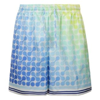 Casablanca Beachwear, male, Multicolor, Size: 2XL Tennis Tile Silk Shorts