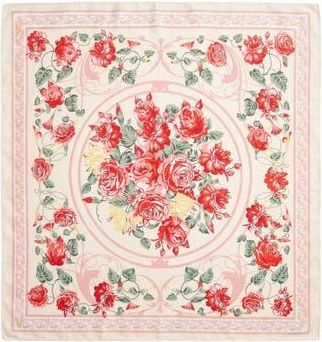MARCUS ADLER Floral Satin Square Scarf in Blush at Nordstrom Rack