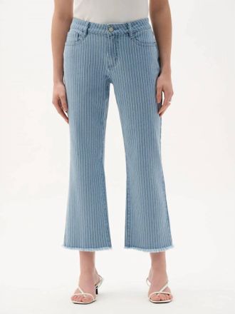 Joseph Ribkoff Stripes Flare Jeans In Blue/white