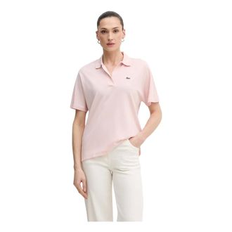 Lacoste Tops, Dames, Roze, S, Katoen, Relaxed Fit Fluid Piqu&eacute; Polo