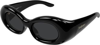 Saint Laurent Ovale Zonnebril - Dames - Zonnebrillen - Zwart - 54 MM - Nylon - Accessoires