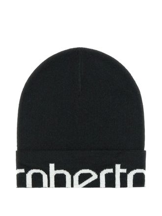 Roberto Cavalli wool-blend logo beanie - women - Wool Blend - One Size - Black