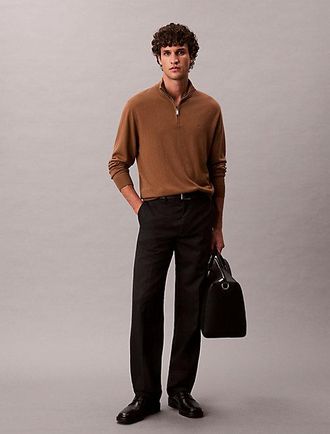 Calvin Klein Jersey de lana merino con cuello con cremallera