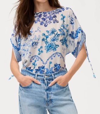 Johnny Was Ruched Sleeve Blouse In Vallora