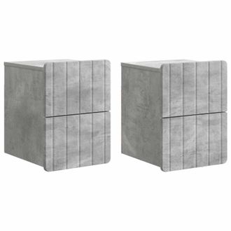 vidaXL Mesita De Noche De Pared 2 Pcs Gris Hormig&oacute;n 33 X 34,5 X 43 Cm Vidaxl