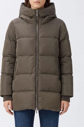 Moorer Quilted Nylon Short Down Jacket with Funnel-Neck Hood