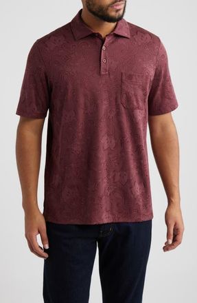 Johnston & Murphy Evans Paisley Jacquard Polo in Burgundy Paisley at Nordstrom, Size Xx-Large