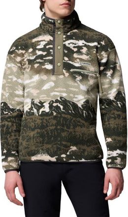 Columbia Helvetia II Print Fleece Pullover in Safari Sisters at Nordstrom, Size Xx-Large