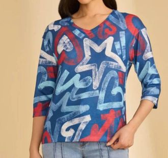 FDJ Short Sleeve Round Neck Top In Pop