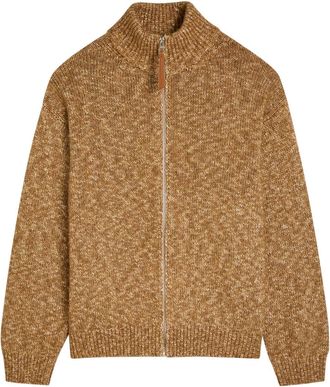 Loewe Logo-intarsia Cotton-blend Jumper - Brown - M