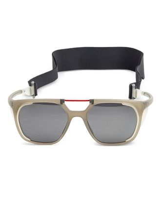 Tag Heuer Line Pro geometric-frame sunglasses - unisex - Acetate - 53 - Grey