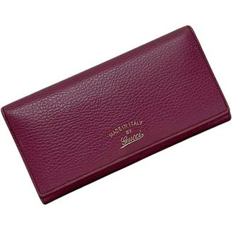 Gucci Purple Leather Long Wallet (Bi-Fold) (Pre-Owned)