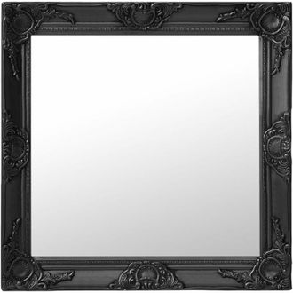 vidaXL Wall Mirror Baroque Style 60x60 cm Black Vidaxl